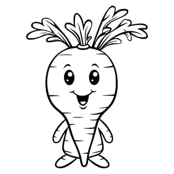 Carrot Coloring Page Drawing For Kids