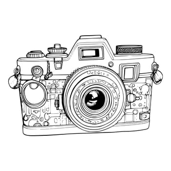 Camera Coloring Page Drawing for Kids