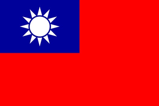 Flag of Taiwan officially flag of the Republic of China is a state in East Asia, a vector illustration.