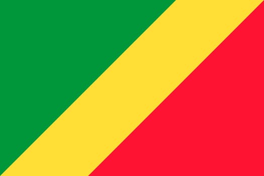 Official current vector flag of the Republic of the Congo