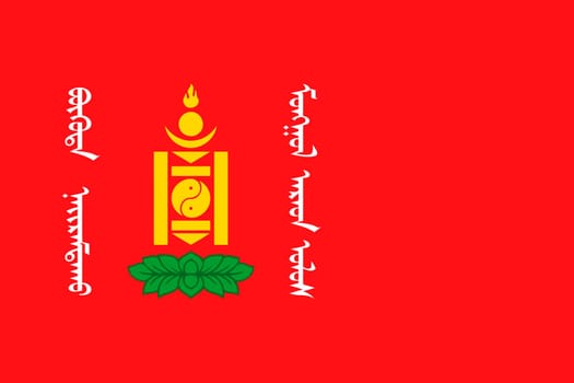 Mongolia flag. Accurate dimensions, element proportions and colors