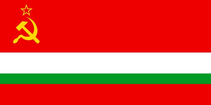 Tajik soviet socialist republic flag. isolated on white background