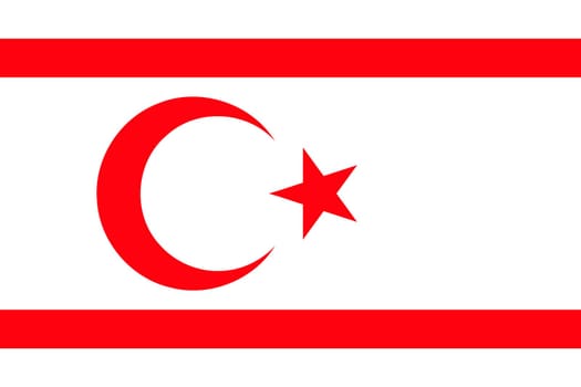 Turkish Republic of Northern Cyprus flag vector for designer.