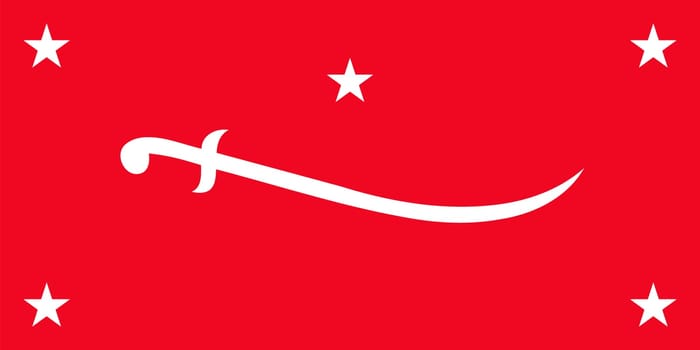 Realistic waving flag of Kingdom of Yemen (1927-1962) vector background.