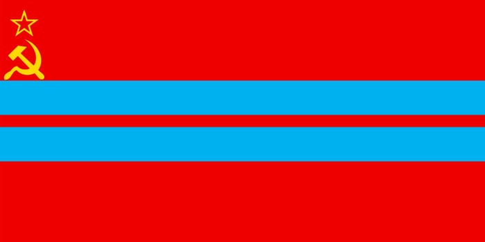 Vector Illustration of the Flag of the Turkmen Soviet Socialist Republic