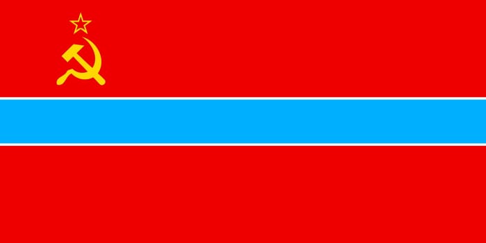 Vector Illustration of the Flag of the Uzbek Soviet Socialist Republic