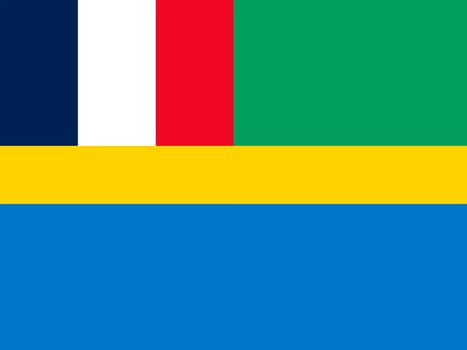 original and simple Gabon flag (1959-1960) isolated vector in official colors and Proportion Correctly