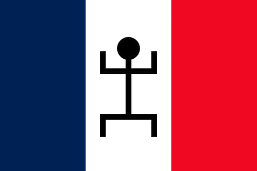 French and Sudanese crossed flags. France combined with Sudan isolated on white. Language learning, international business or travel concept.