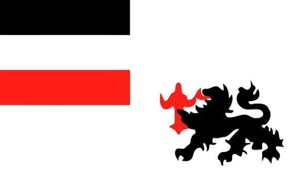 Papuan and German crossed flags. Papua New Guinea combined with Germany isolated on white. Language learning, international business or travel concept.