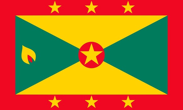 Grenadian national official flag. Patriotic symbol, banner, element, background. Accurate dimensions. Flag of Grenada in correct size and colors, vector illustration