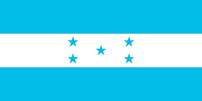 The national flag of Honduras vector illustration. Civil and state flag of Honduras with official color