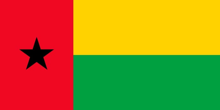 Vector flag of Guinea-Bissau. Accurate dimensions and official colors. Symbol of patriotism and freedom. This file is suitable for digital editing and printing of any size.