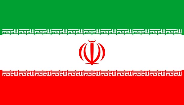 Vector flag of Iran. National emblem of Iran Islamic republic. Patriotic banner illustration.