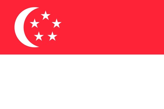 original and simple Republic of Singapore flag isolated vector in official colors and Proportion Correctly The Singapore is a member of Asean Economic Community (AEC)