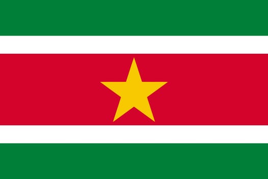 High detailed vector flag of Suriname
