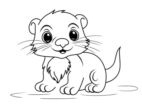 Groundhog Day February 2nd. Cute baby animal beaver.Groundhog day coloring book.