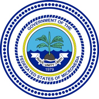 illustration festive banner with flag of The Federated states of Micronesia. Card with flag and coat of arms Happy Federated states of Micronesia. picture banner november of foundation day