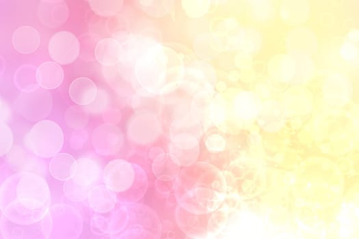 Abstract blurred fresh vivid spring summer light delicate pastel yellow pink orange bokeh background texture with bright circular soft color lights. Beautiful backdrop illustration.