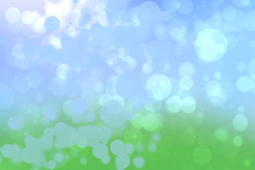 Abstract bright gradient motion spring or summer landscape texture with natural yellow green lights and blue bright cloudy and sunny sky. Autumn or summer background with copy space.