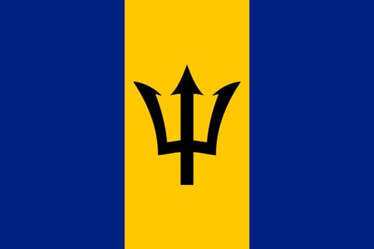 High detailed vector flag of Barbados