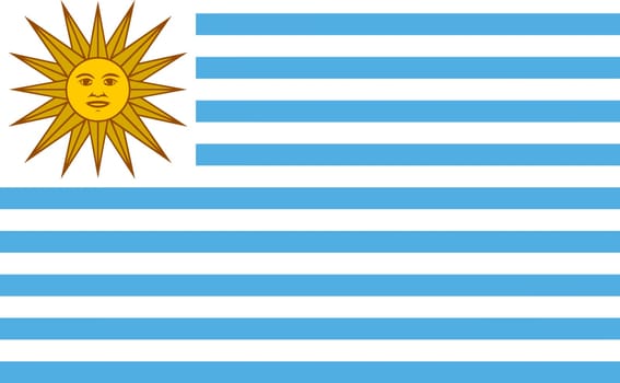 original and simple Uruguay flag isolated vector in official colors and Proportion Correctly