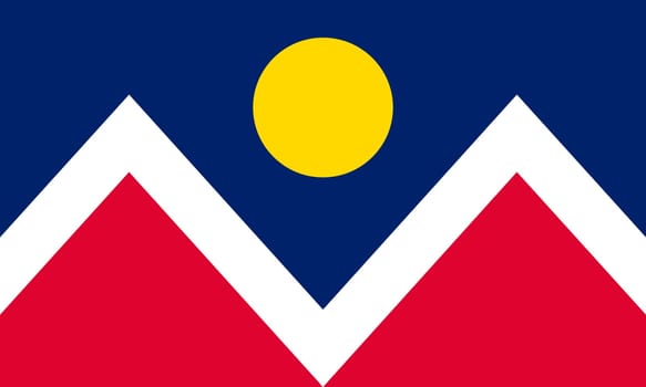 Flag of Denver, Colorado, Accurate dimensions, elements proportions and colors. Original and simple Denver city flag isolated vector in official colors and Proportion Correctly.