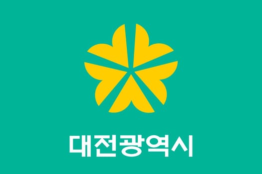 Daejeon Province in South Korea Flag Map