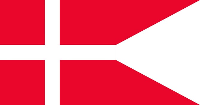 The Danish flag is isolated on official colors, embed maps, like the original