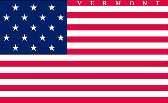 Vermont State Flag Seal Love Heart United States America American Illustration