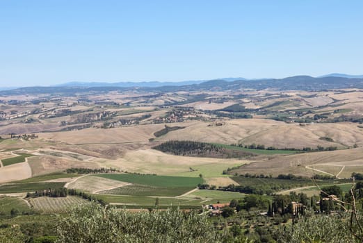 The rural landscape near Pienza in Tuscany. Italy