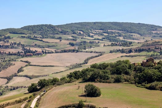The rural landscape near Pienza in Tuscany. Italy