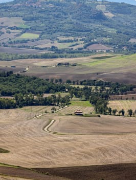 The rural landscape near Pienza in Tuscany. Italy
