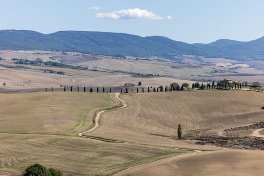 The rural landscape near Pienza in Tuscany. Italy
