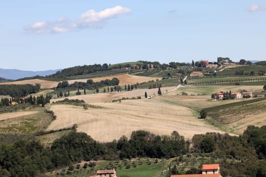 The rural landscape near Pienza in Tuscany. Italy