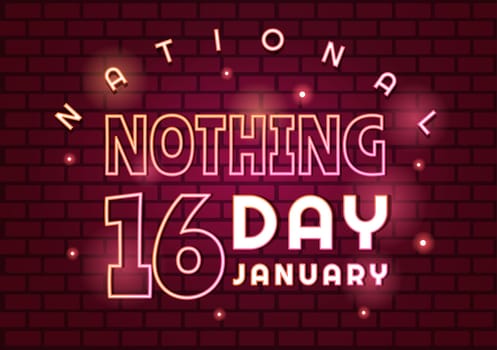 National Nothing Day Vector Illustration on 16 January of Day to Take a Break from the Hustle and Bustle of Everyday Life in Flat Cartoon Background