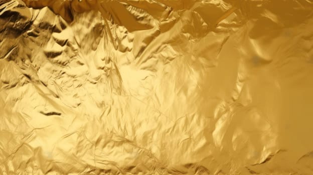 creased gold creased metallic foil background texture. Generative AI