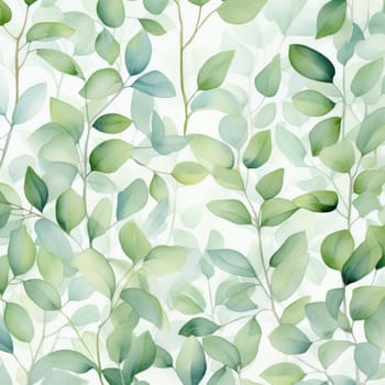 Watercolor floral illustration Green leaves .natural background.Generative AI