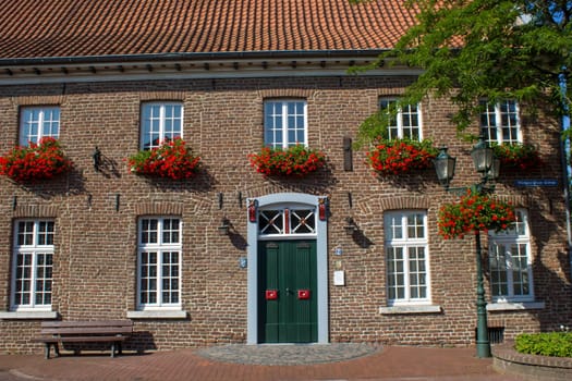 Street in German small town, Kerken, North-Rhine Westphalia