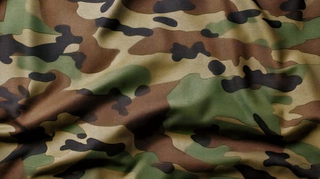 Army camouflage shading fabric. Camouflage fabric texture background. AI generated
