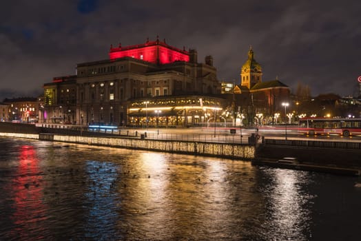 Royal swedish opera i Stockholm at night