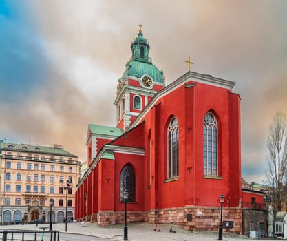 St JJames church (Sankt Jacobs kyrka) in the old city center of Stockholm, Sweden. The church took a long time to complete. Therefore it includes several architectural styles, such as late gothic, Renaissance and baroque.
