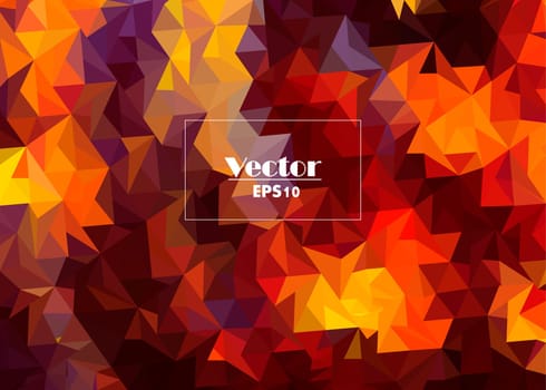 Red orange polygonal mosaic background. Used for presentation, information, technology, website, poster, business, work.