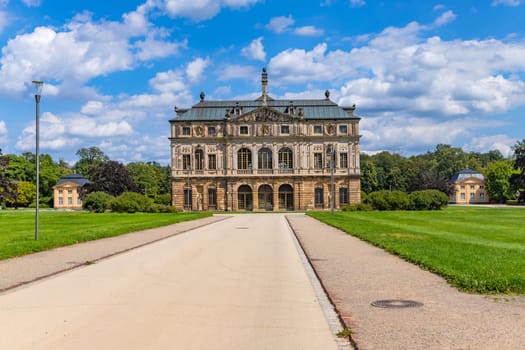 Dresden, Germany: 10 August 2023: The Sommerpalais (Summer Palace), at the center of the Great Garden, a baroque style park in central Dresden, Germany