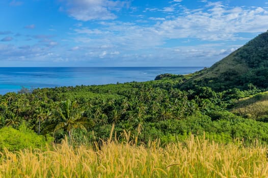 Top view of Nacula island, Yasawa island group, Fiji, South Pacific islands