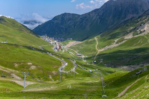 Mountain landscape near Col du Tourmalet in Pyrenees mountains. France.
