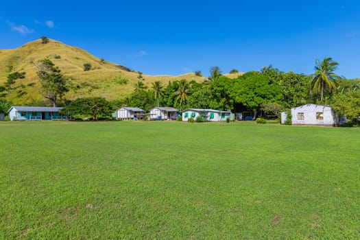 Typical houses in a small village in Viti Levu island, Fiji