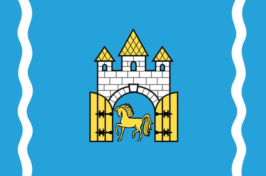 Vector realistic illustration of Ukrainian flags on a transparent background.