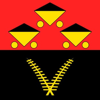 Vector realistic illustration of Chervonograd flags on a transparent background.