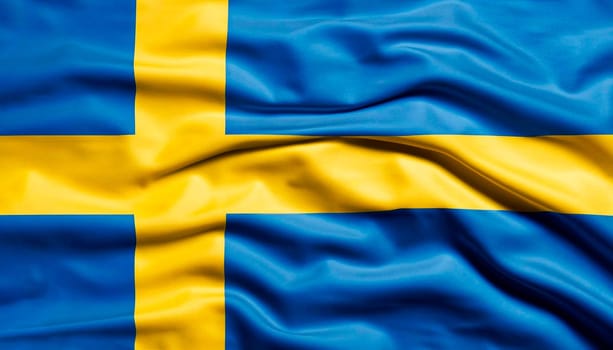 Waving national flag of Sweden