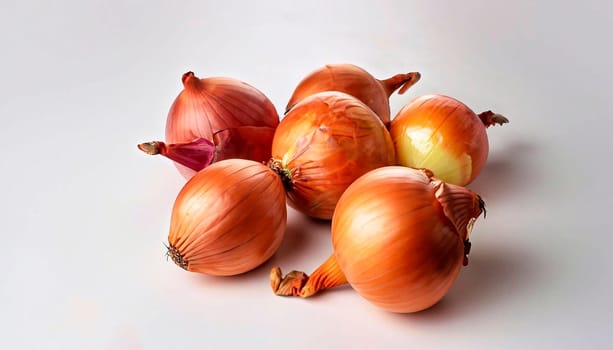 Subtly and sweet echalion shallots isolated on white